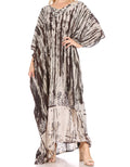 Sakkas Tacy Women's Casual Boho Summer Maxi Dress Caftan Kaftan Cover-up LougeWear#color_Black