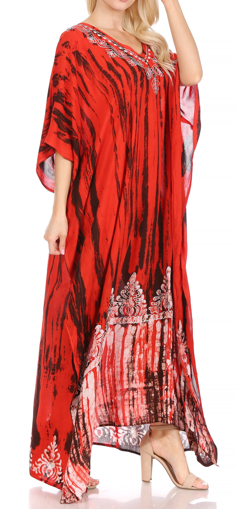 Sakkas Tacy Women's Casual Boho Summer Maxi Dress Caftan Kaftan Cover-up LougeWear