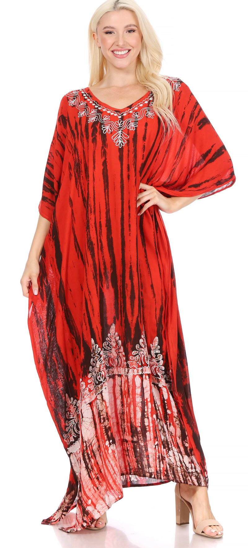 Sakkas Tacy Women's Casual Boho Summer Maxi Dress Caftan Kaftan Cover-up LougeWear