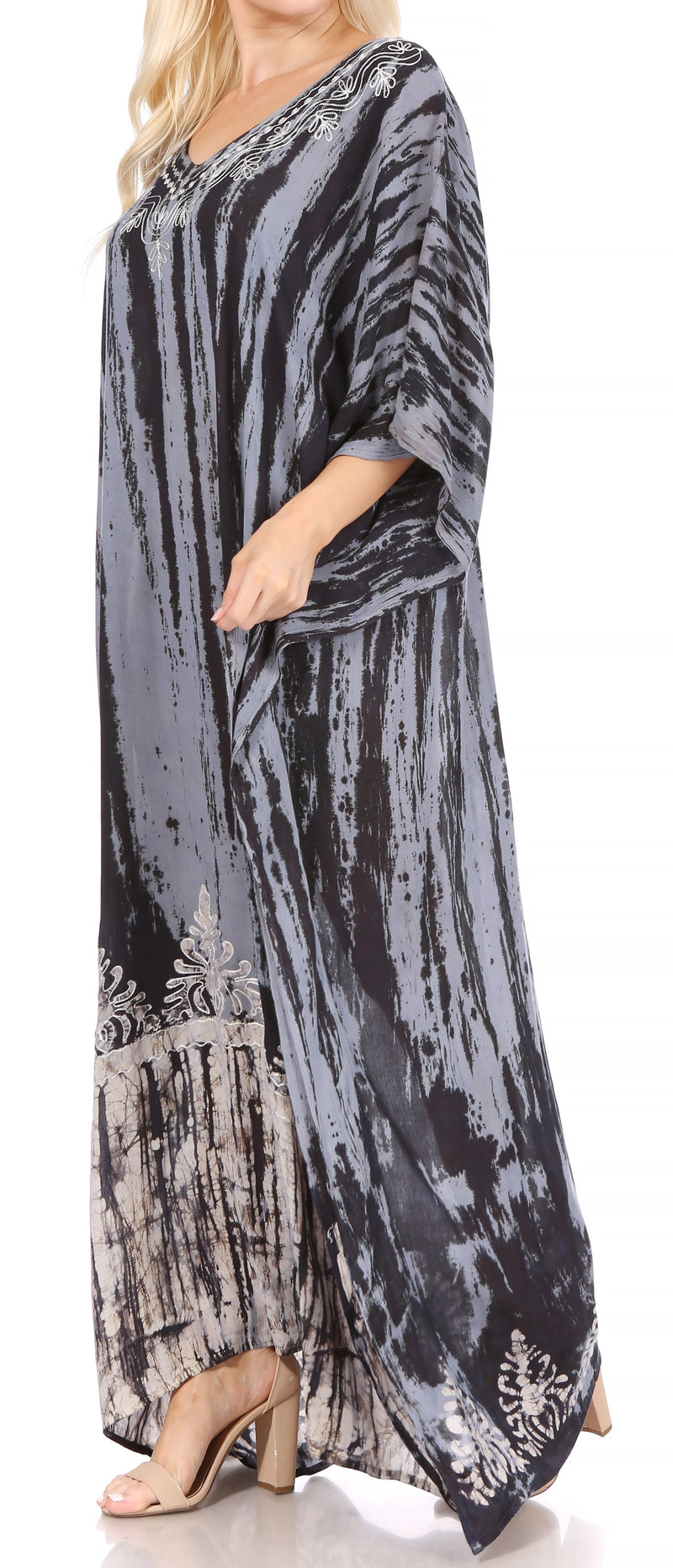 Sakkas Tacy Women's Casual Boho Summer Maxi Dress Caftan Kaftan Cover-up LougeWear