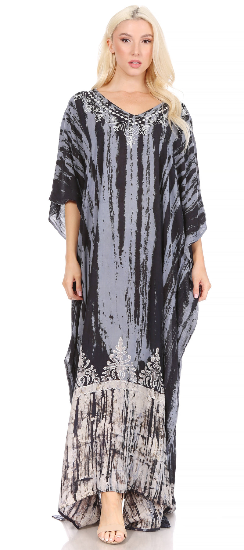 Sakkas Tacy Women's Casual Boho Summer Maxi Dress Caftan Kaftan Cover-up LougeWear