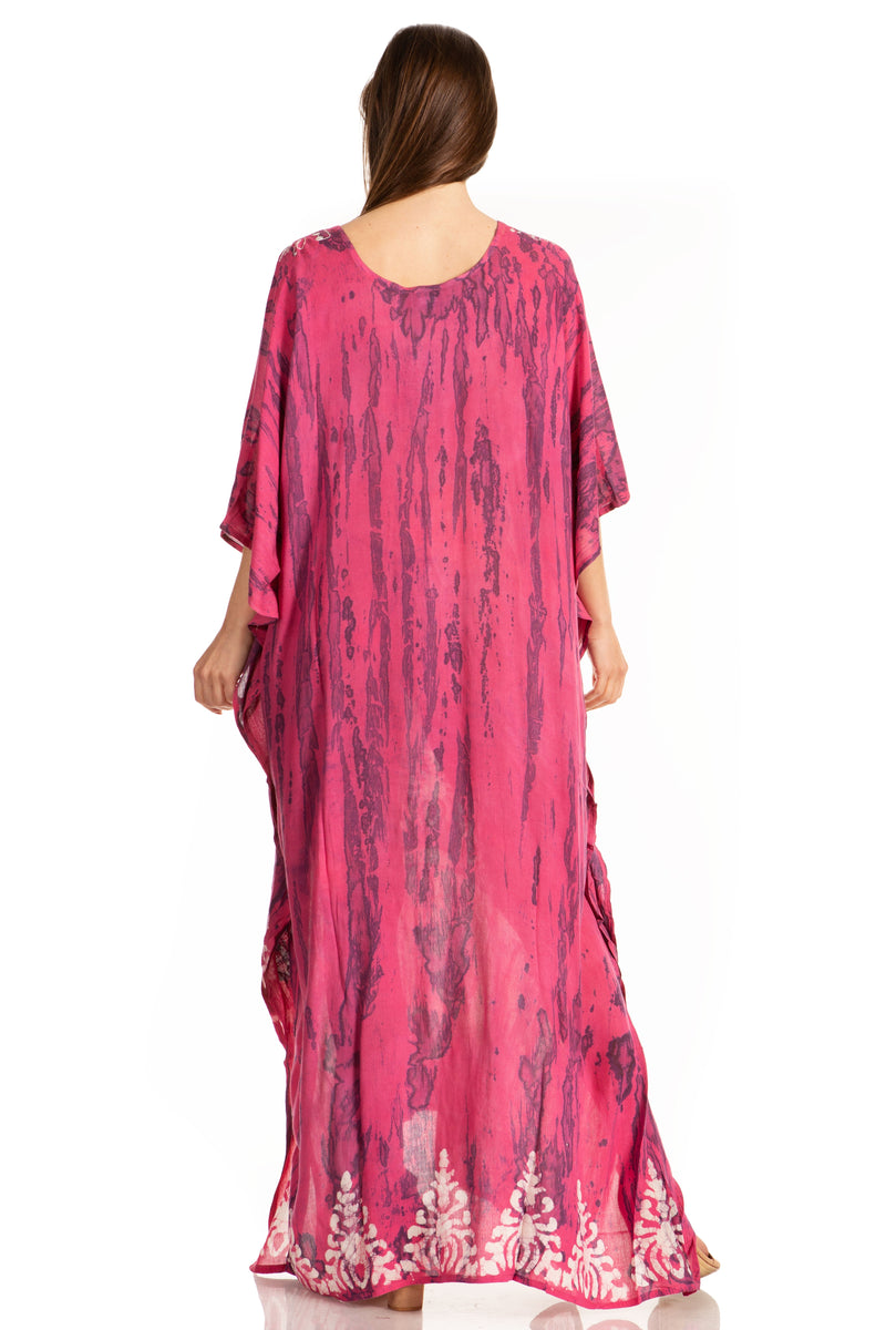 Sakkas Tacy Women's Casual Boho Summer Maxi Dress Caftan Kaftan Cover-up LougeWear