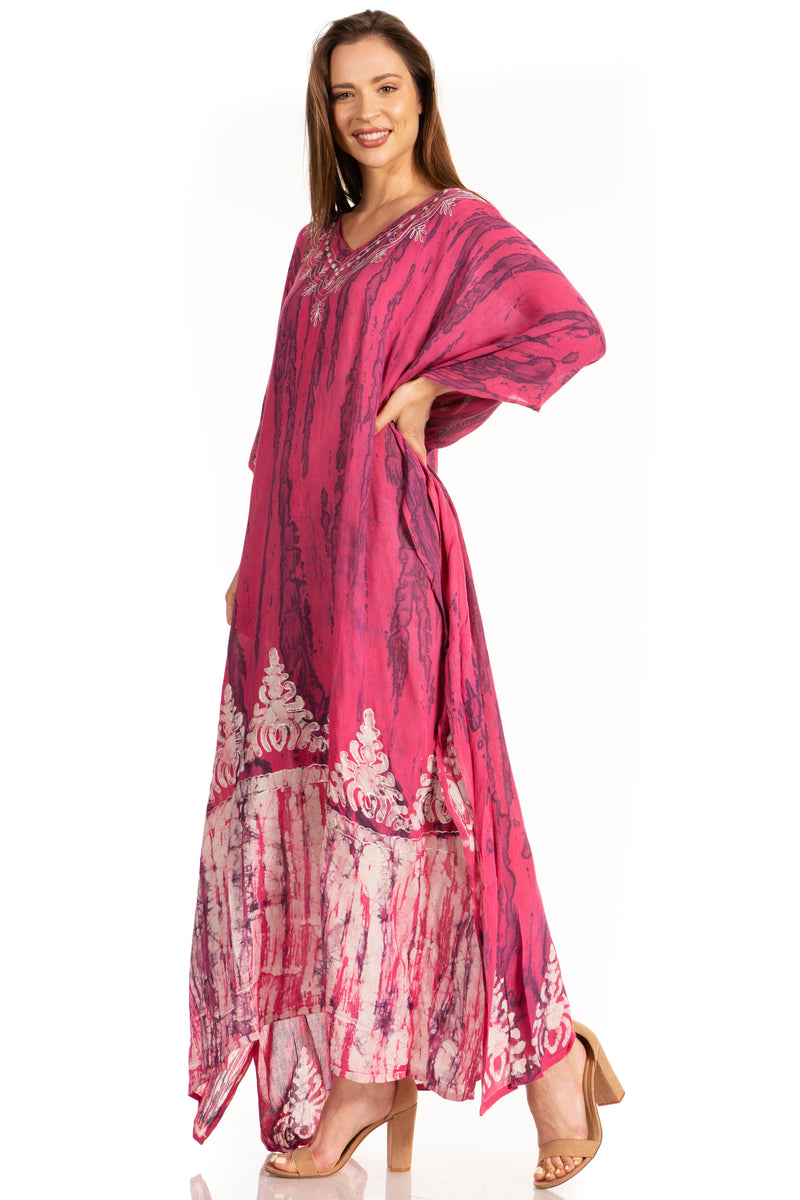 Sakkas Tacy Women's Casual Boho Summer Maxi Dress Caftan Kaftan Cover-up LougeWear