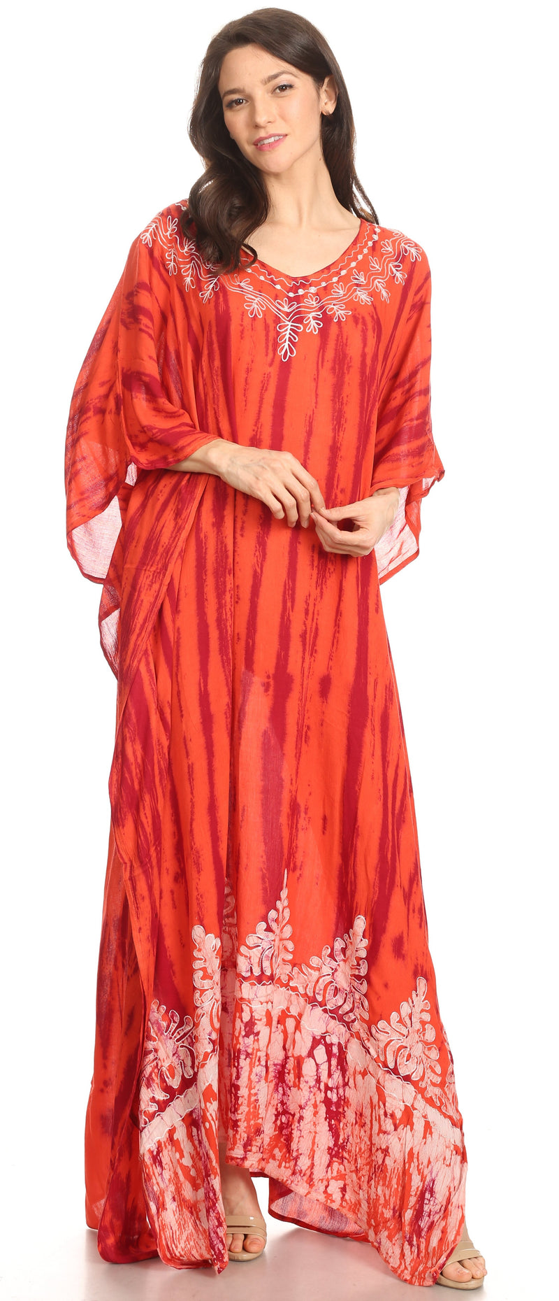 Sakkas Tacy Women's Casual Boho Summer Maxi Dress Caftan Kaftan Cover-up LougeWear