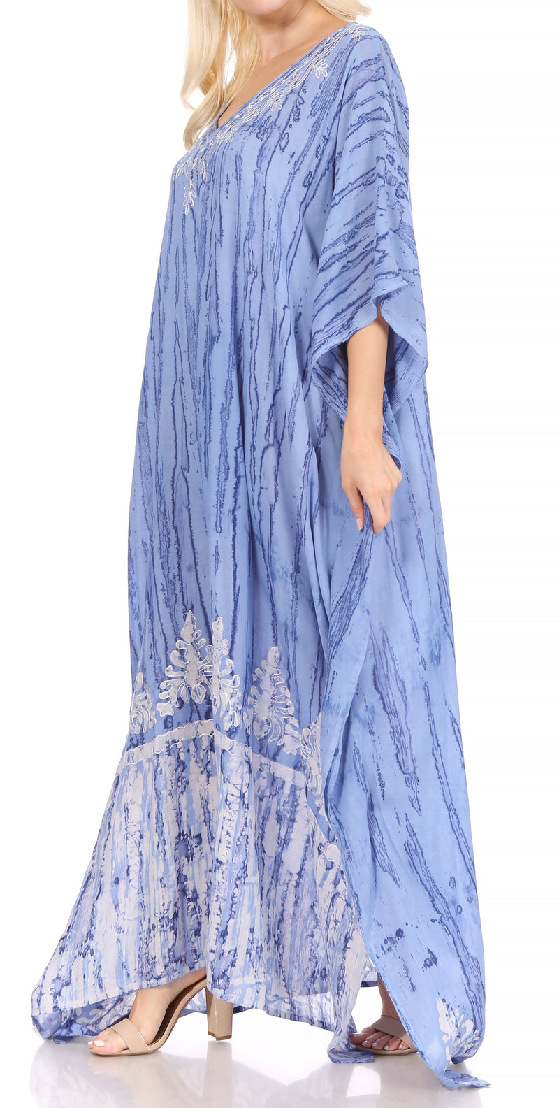 Sakkas Tacy Women's Casual Boho Summer Maxi Dress Caftan Kaftan Cover-up LougeWear