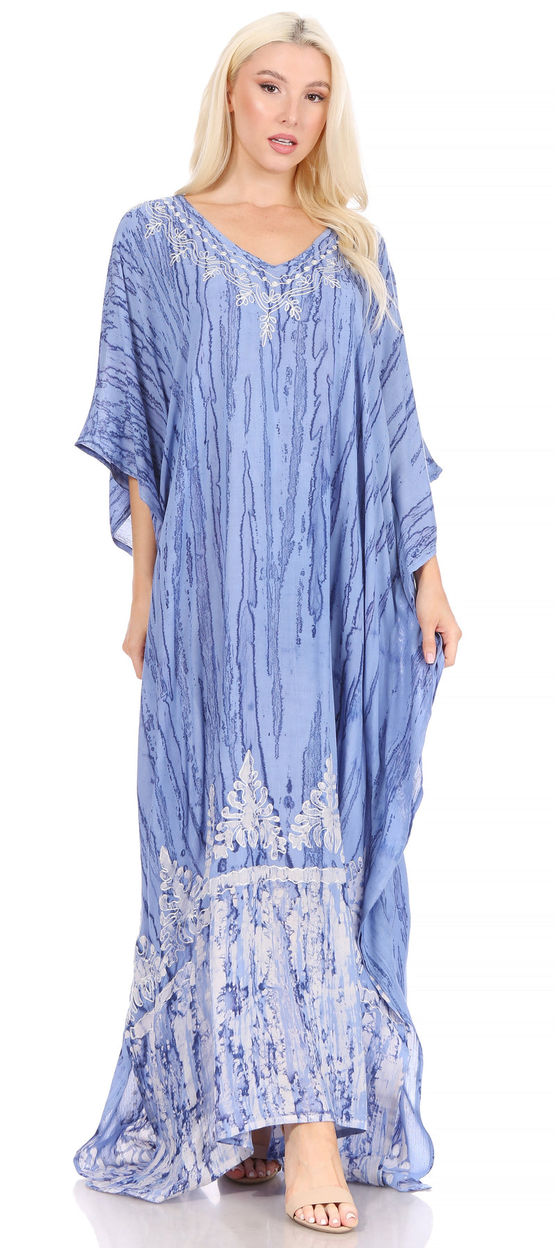 Sakkas Tacy Women's Casual Boho Summer Maxi Dress Caftan Kaftan Cover-up LougeWear