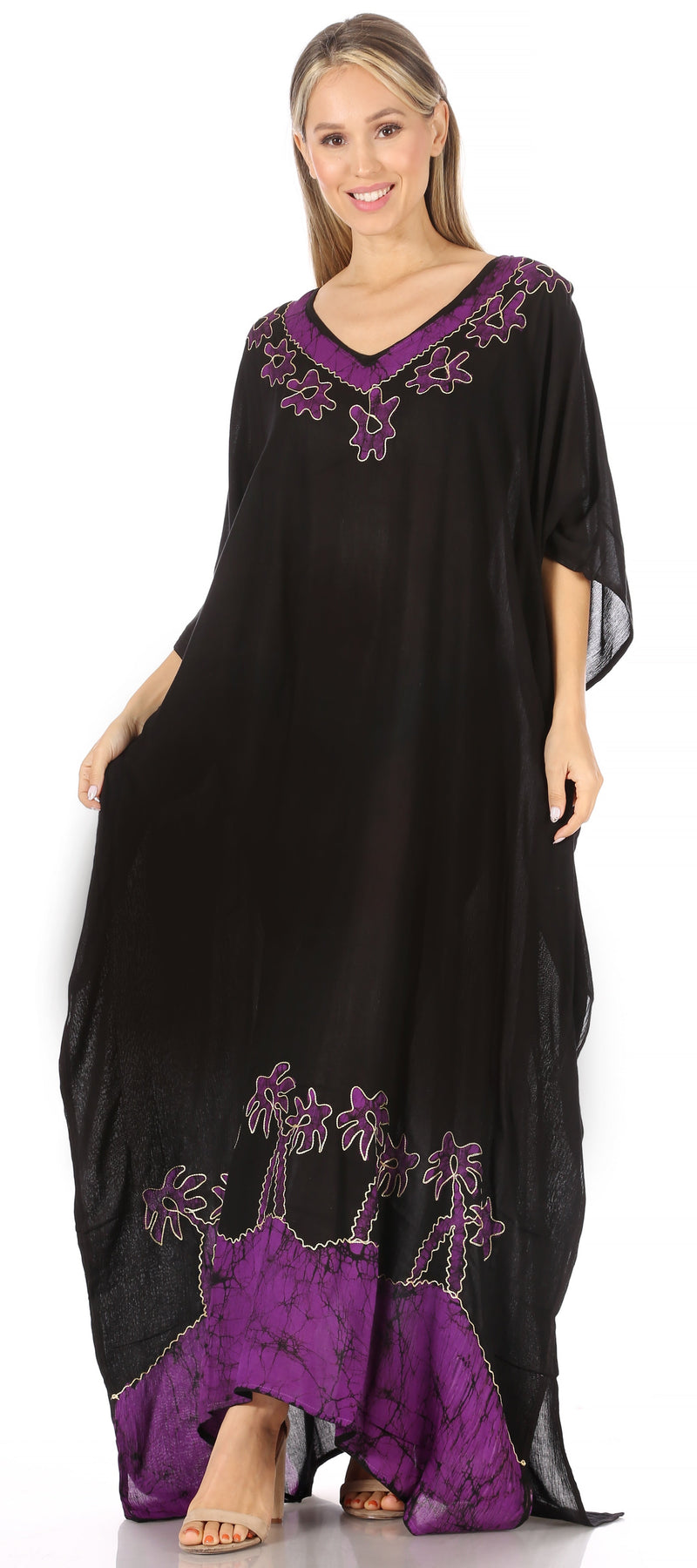 Sakkas Leonor Women's Boho Casual Long Maxi Caftan Dress Kaftan Cover-up LougeWear