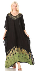 Sakkas Leonor Women's Boho Casual Long Maxi Caftan Dress Kaftan Cover-up LougeWear