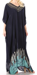 Sakkas Leonor Women's Boho Casual Long Maxi Caftan Dress Kaftan Cover-up LougeWear