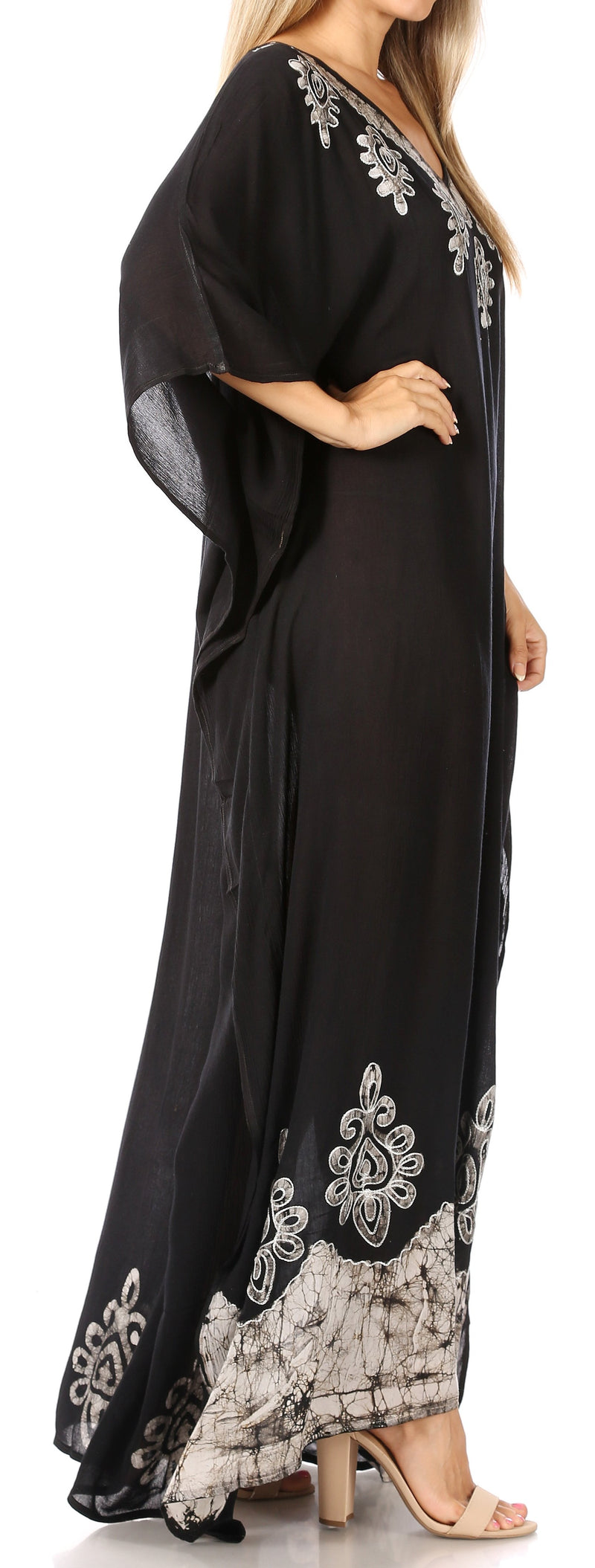 Sakkas Leonor Women's Boho Casual Long Maxi Caftan Dress Kaftan Cover-up LougeWear