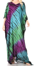 Sakkas Catia Women's Boho Casual Long Maxi Caftan Dress Kaftan Cover-up LougeWear #color_1-Blue