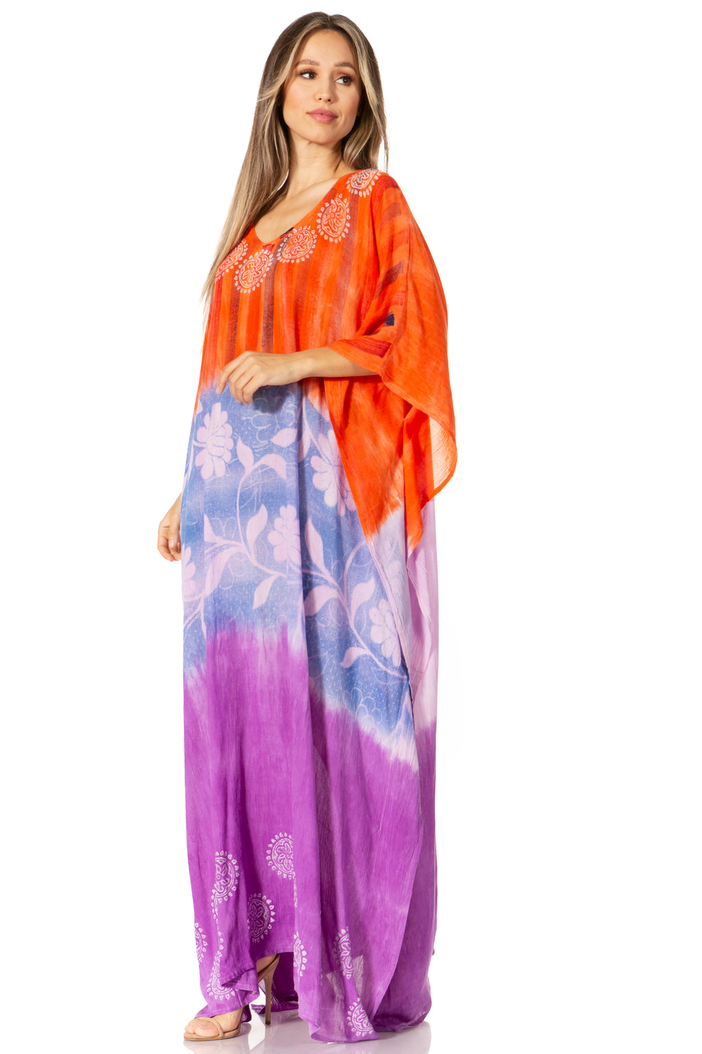 Sakkas Catia Women's Boho-Style Long Maxi Caftan for Lounging and Casu