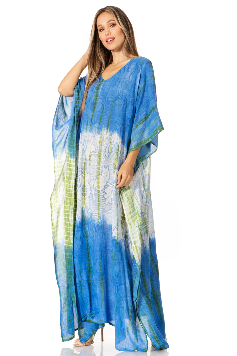 Sakkas Catia Women's Boho Casual Long Maxi Caftan Dress Kaftan Cover-up LougeWear