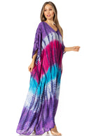 Sakkas Catia Women's Boho Casual Long Maxi Caftan Dress Kaftan Cover-up LougeWear