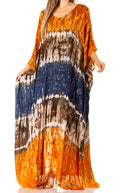 Sakkas Catia Women's Boho Casual Long Maxi Caftan Dress Kaftan Cover-up LougeWear #color_18-Gold