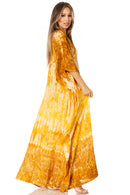 Sakkas Catia Women's Boho Casual Long Maxi Caftan Dress Kaftan Cover-up LougeWear