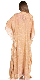 Sakkas Catia Women's Boho Casual Long Maxi Caftan Dress Kaftan Cover-up LougeWear