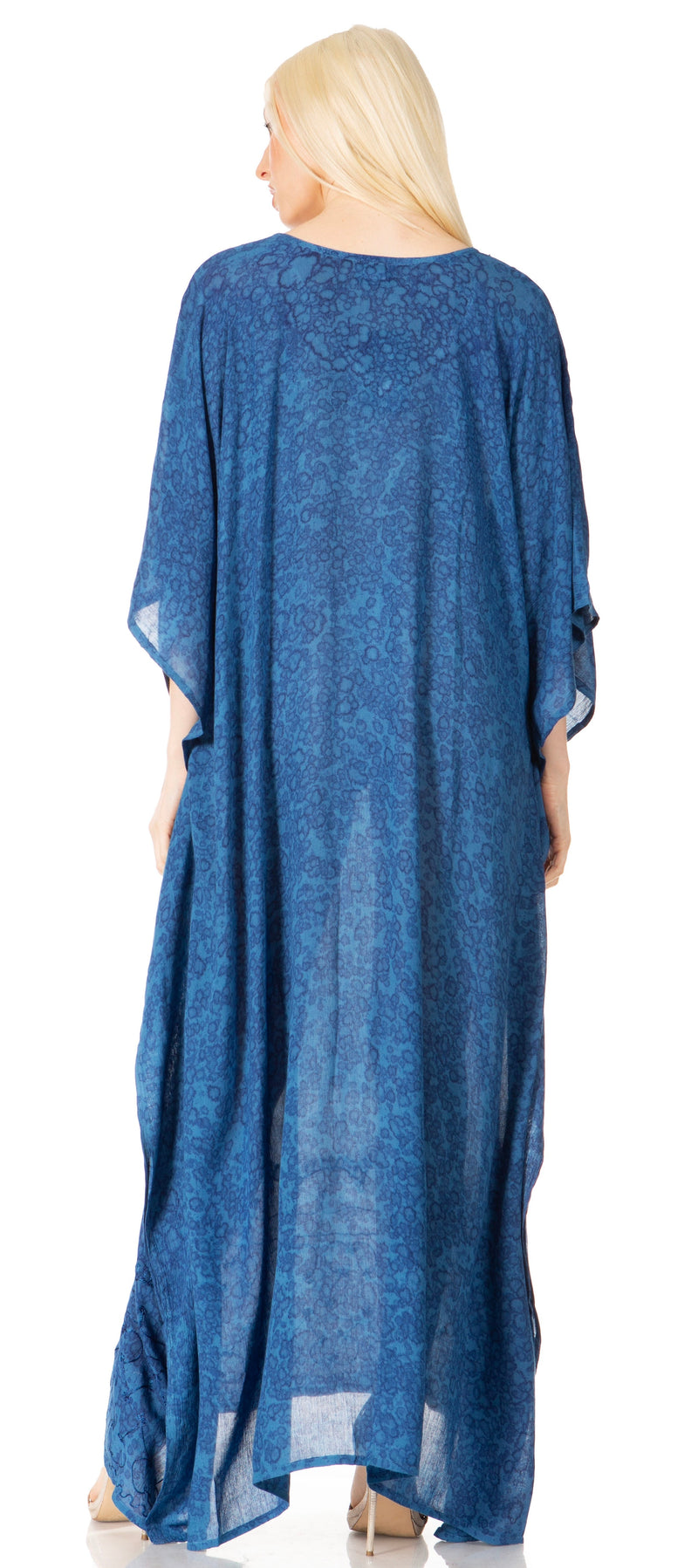 Sakkas Catia Women's Boho Casual Long Maxi Caftan Dress Kaftan Cover-up LougeWear