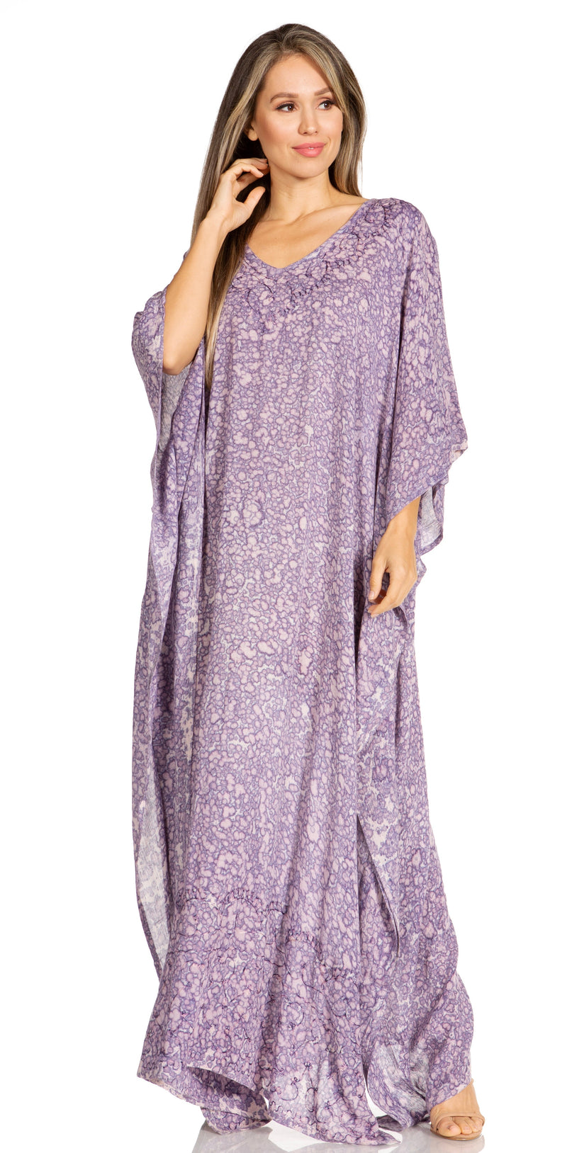 Sakkas Catia Women's Boho Casual Long Maxi Caftan Dress Kaftan Cover-up LougeWear