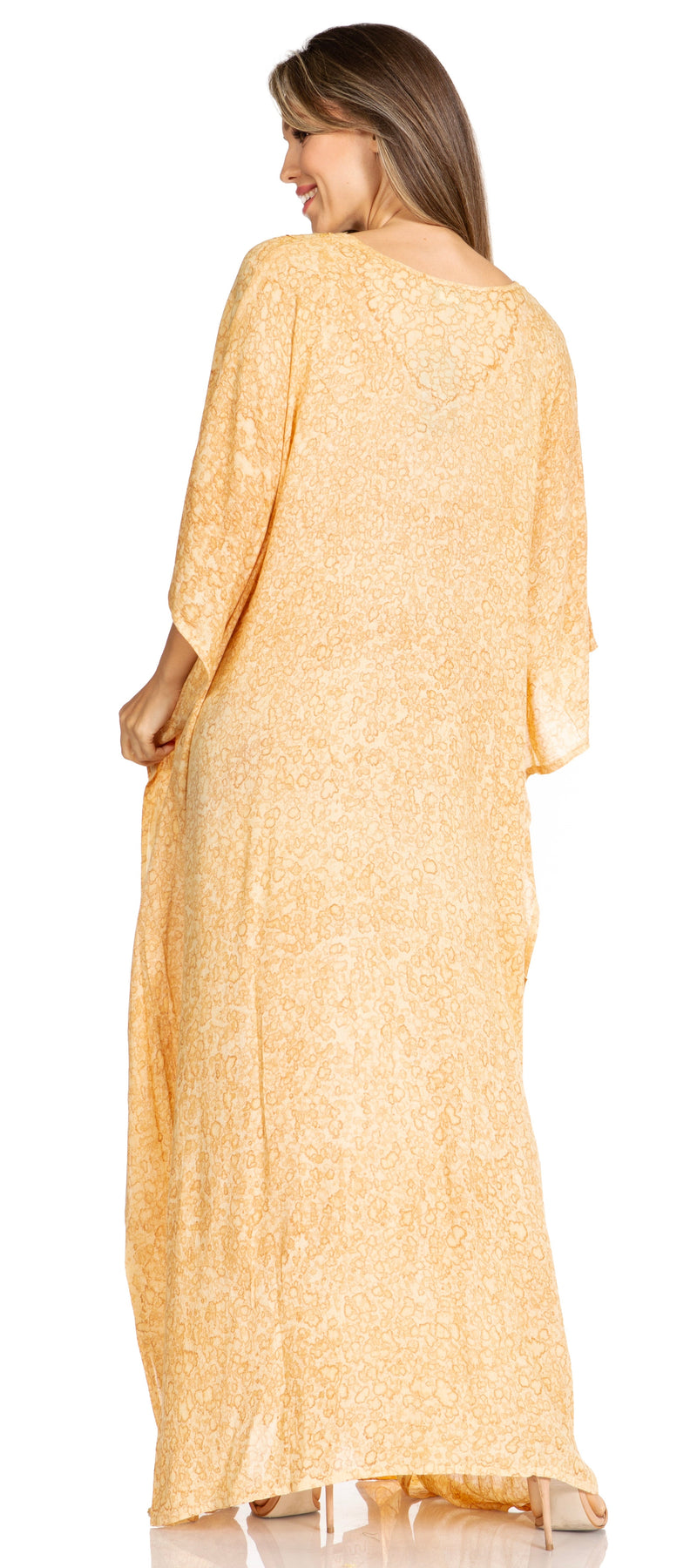 Sakkas Catia Women's Boho Casual Long Maxi Caftan Dress Kaftan Cover-up LougeWear