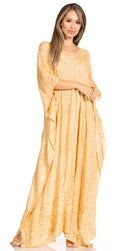 Sakkas Catia Women's Boho Casual Long Maxi Caftan Dress Kaftan Cover-up LougeWear #color_20-Sand