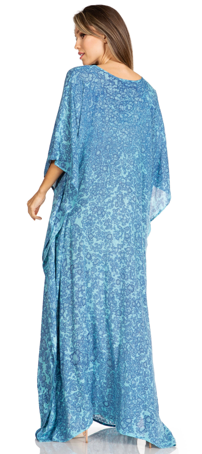 Sakkas Catia Women's Boho Casual Long Maxi Caftan Dress Kaftan Cover-up LougeWear