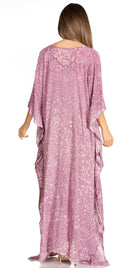 Sakkas Catia Women's Boho Casual Long Maxi Caftan Dress Kaftan Cover-up LougeWear