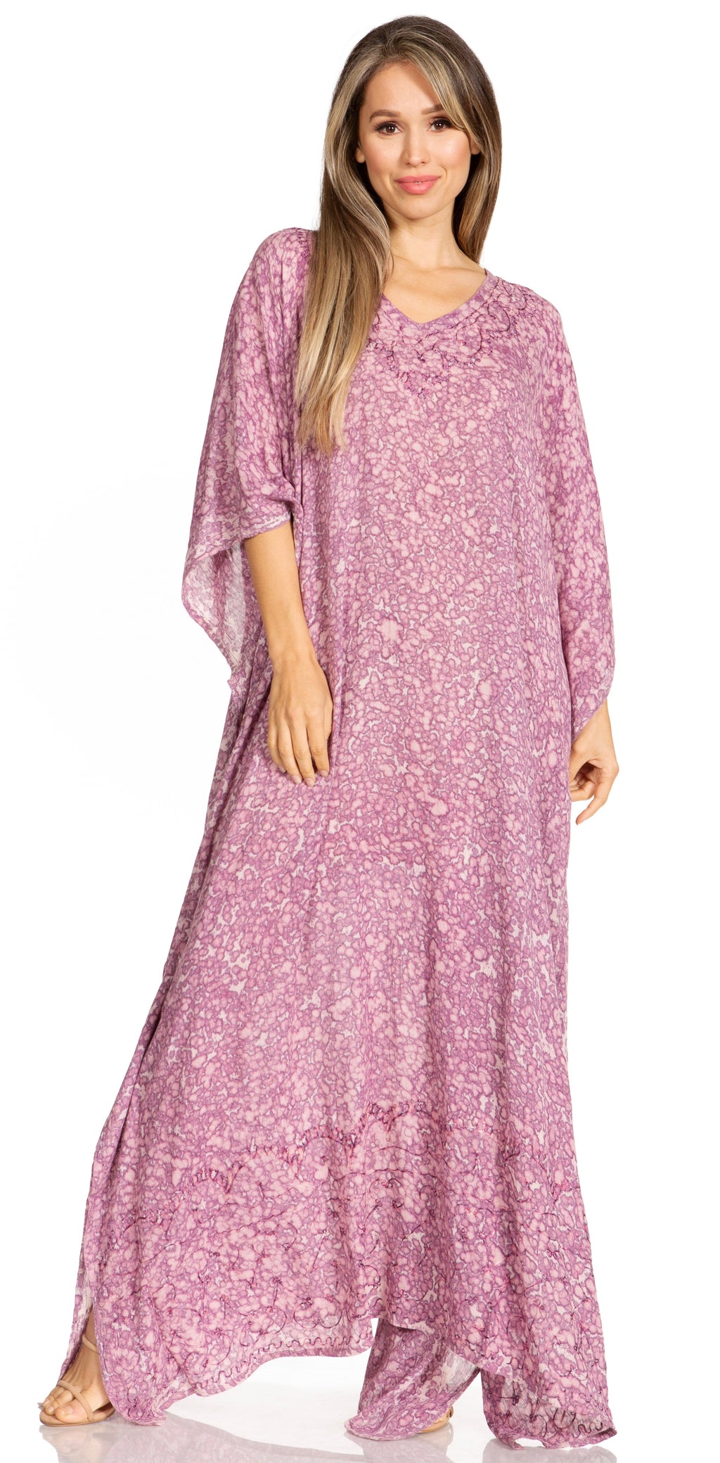 Sakkas Catia Women's Boho-Style Long Maxi Caftan for Lounging and Casu