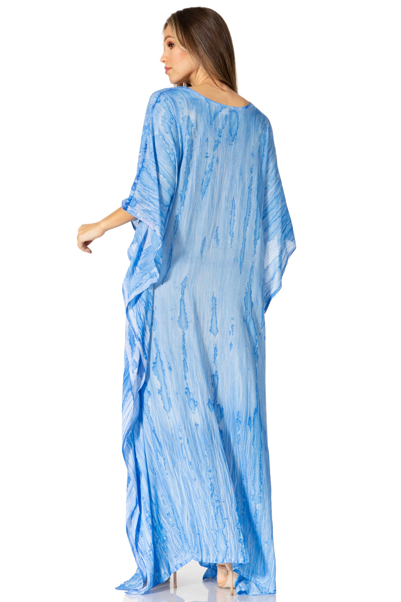 Sakkas Catia Women's Boho Casual Long Maxi Caftan Dress Kaftan Cover-up LougeWear