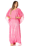 Sakkas Catia Women's Boho Casual Long Maxi Caftan Dress Kaftan Cover-up LougeWear