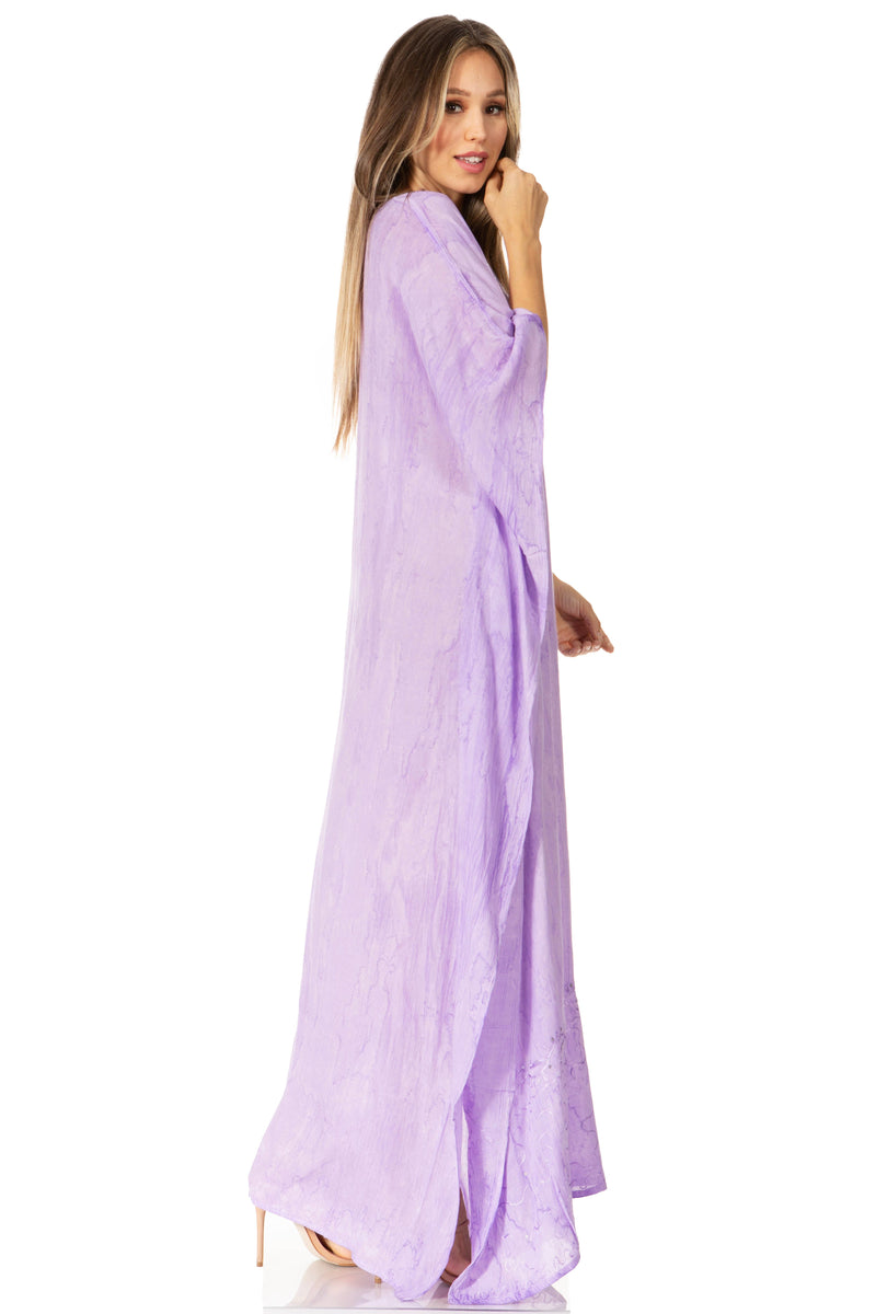 Sakkas Catia Women's Boho Casual Long Maxi Caftan Dress Kaftan Cover-up LougeWear