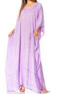 Sakkas Catia Women's Boho Casual Long Maxi Caftan Dress Kaftan Cover-up LougeWear #color_22-Purple