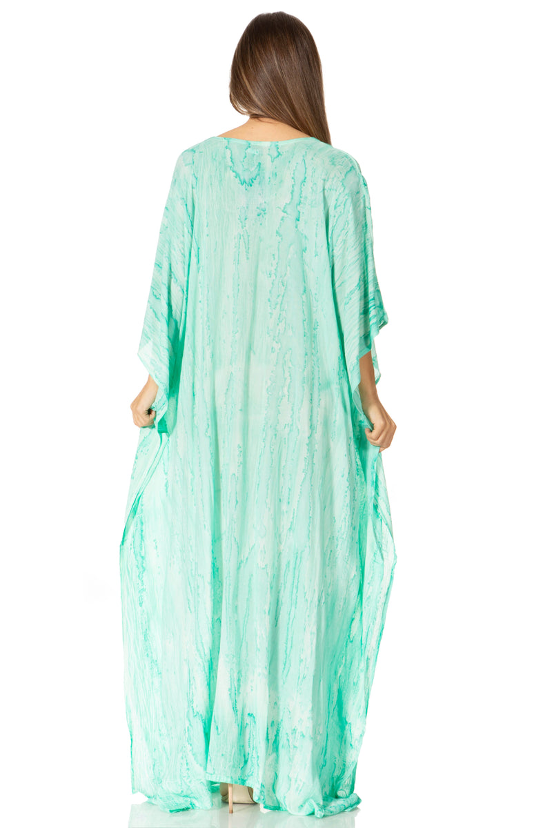 Sakkas Catia Women's Boho Casual Long Maxi Caftan Dress Kaftan Cover-up LougeWear