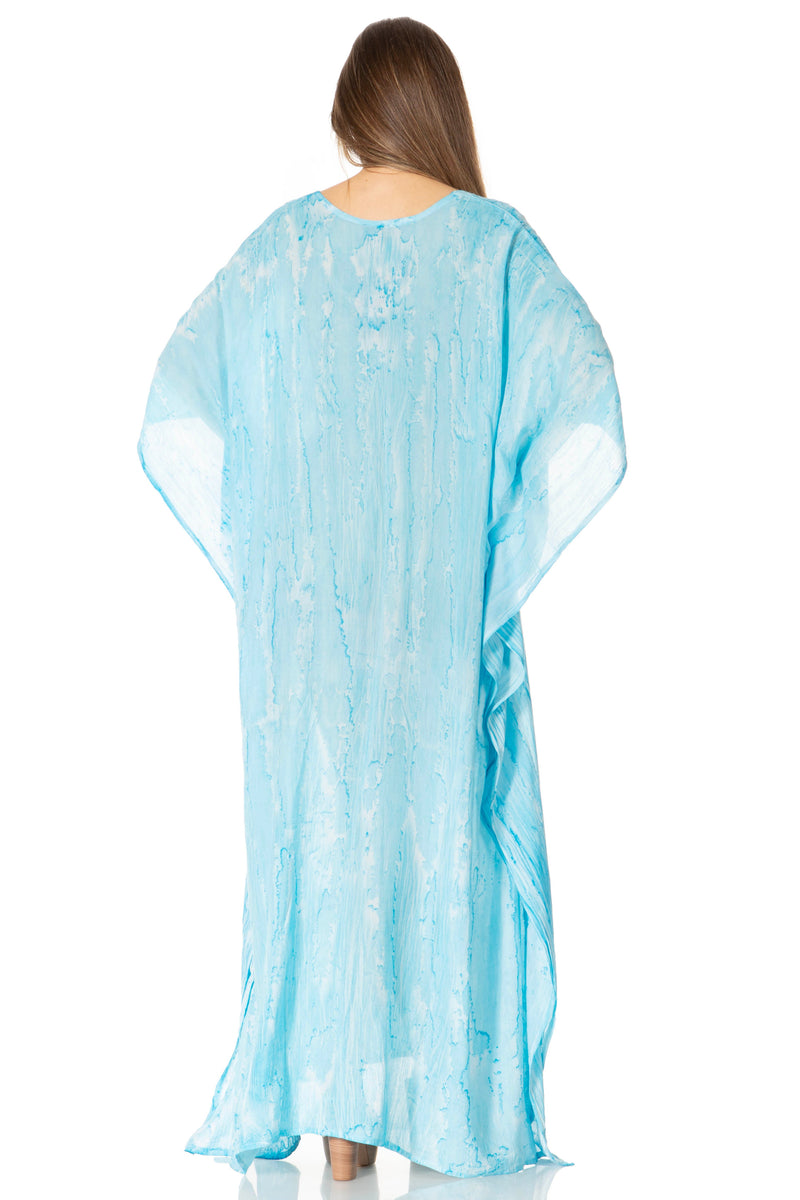 Sakkas Catia Women's Boho Casual Long Maxi Caftan Dress Kaftan Cover-up LougeWear