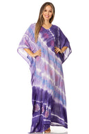 Sakkas Catia Women's Boho Casual Long Maxi Caftan Dress Kaftan Cover-up LougeWear