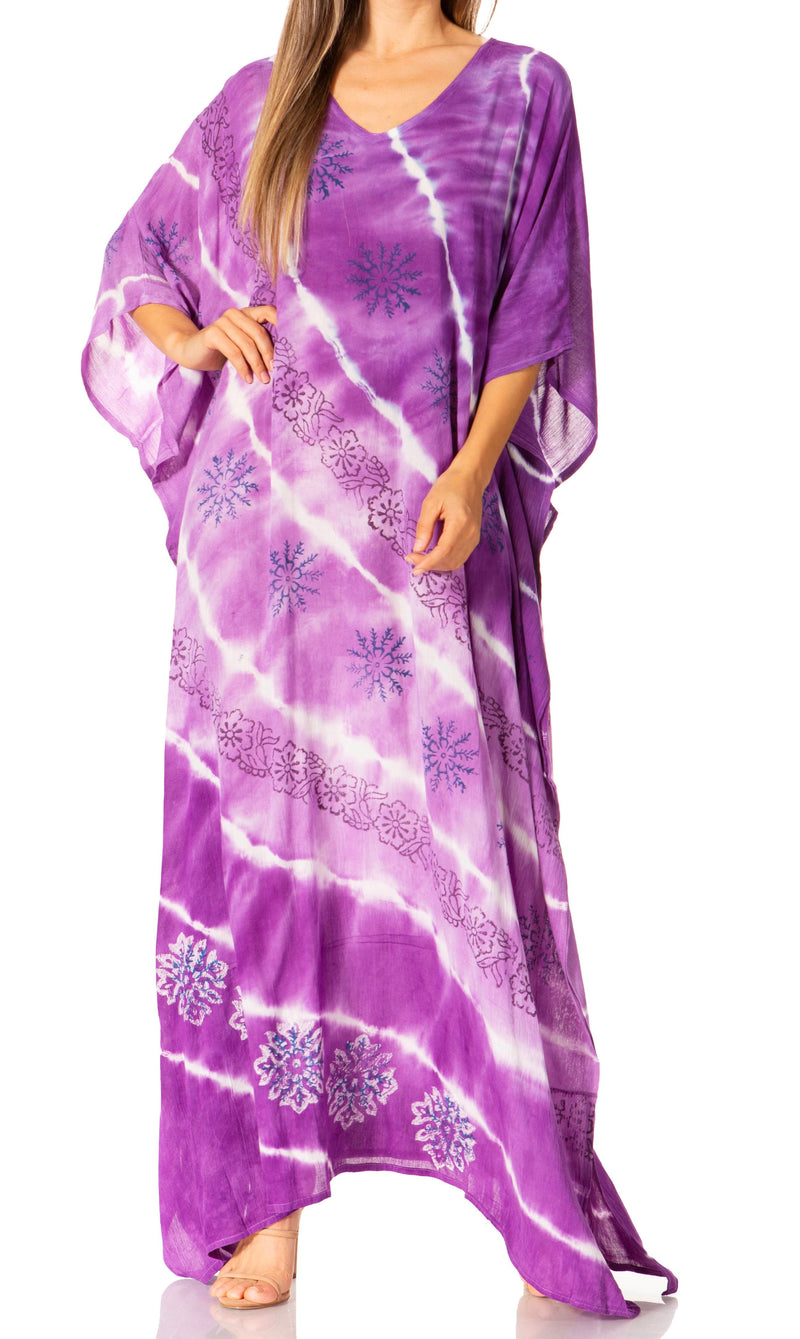 Sakkas Catia Women's Boho Casual Long Maxi Caftan Dress Kaftan Cover-up LougeWear