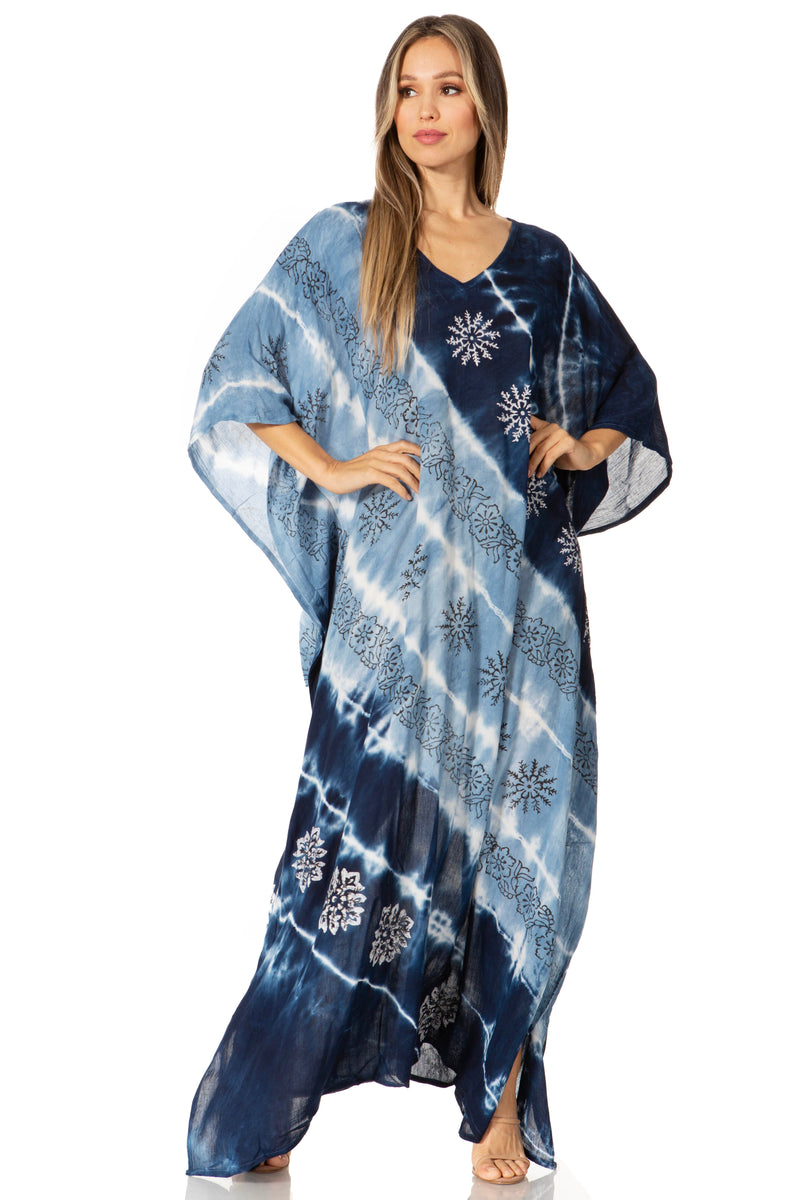 Sakkas Catia Women's Boho Casual Long Maxi Caftan Dress Kaftan Cover-up LougeWear