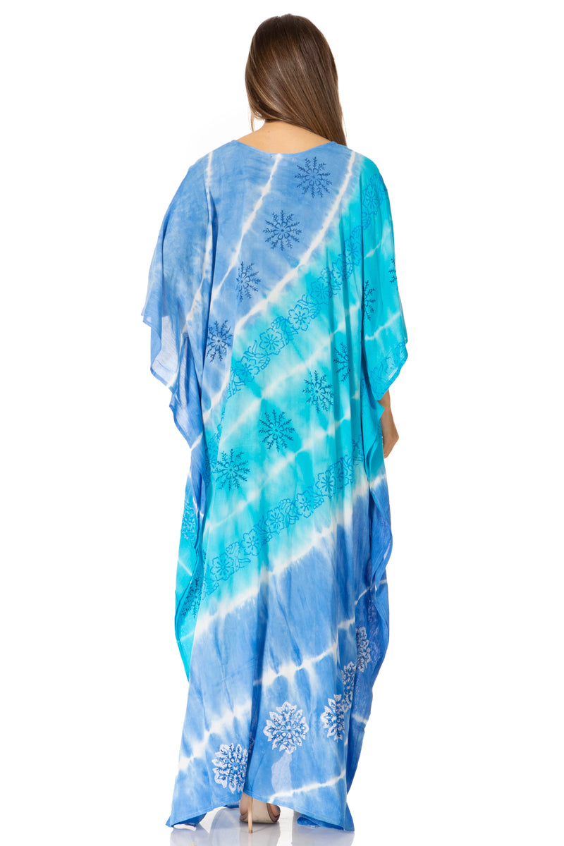 Sakkas Catia Women's Boho Casual Long Maxi Caftan Dress Kaftan Cover-up LougeWear