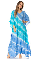 Sakkas Catia Women's Boho Casual Long Maxi Caftan Dress Kaftan Cover-up LougeWear