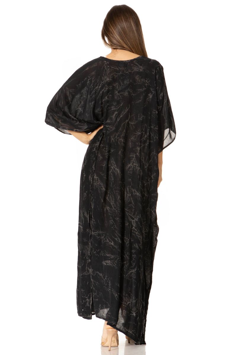 Sakkas Catia Women's Boho Casual Long Maxi Caftan Dress Kaftan Cover-up LougeWear