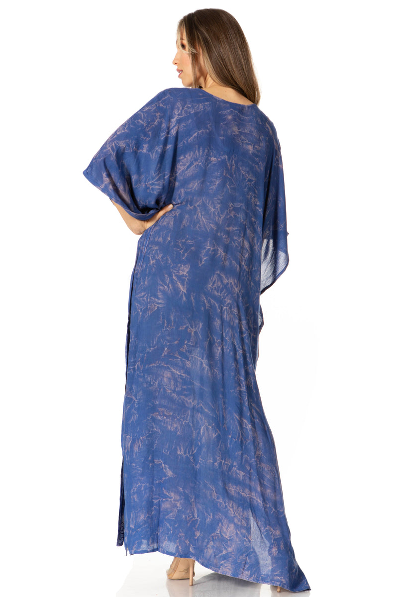 Sakkas Catia Women's Boho Casual Long Maxi Caftan Dress Kaftan Cover-up LougeWear