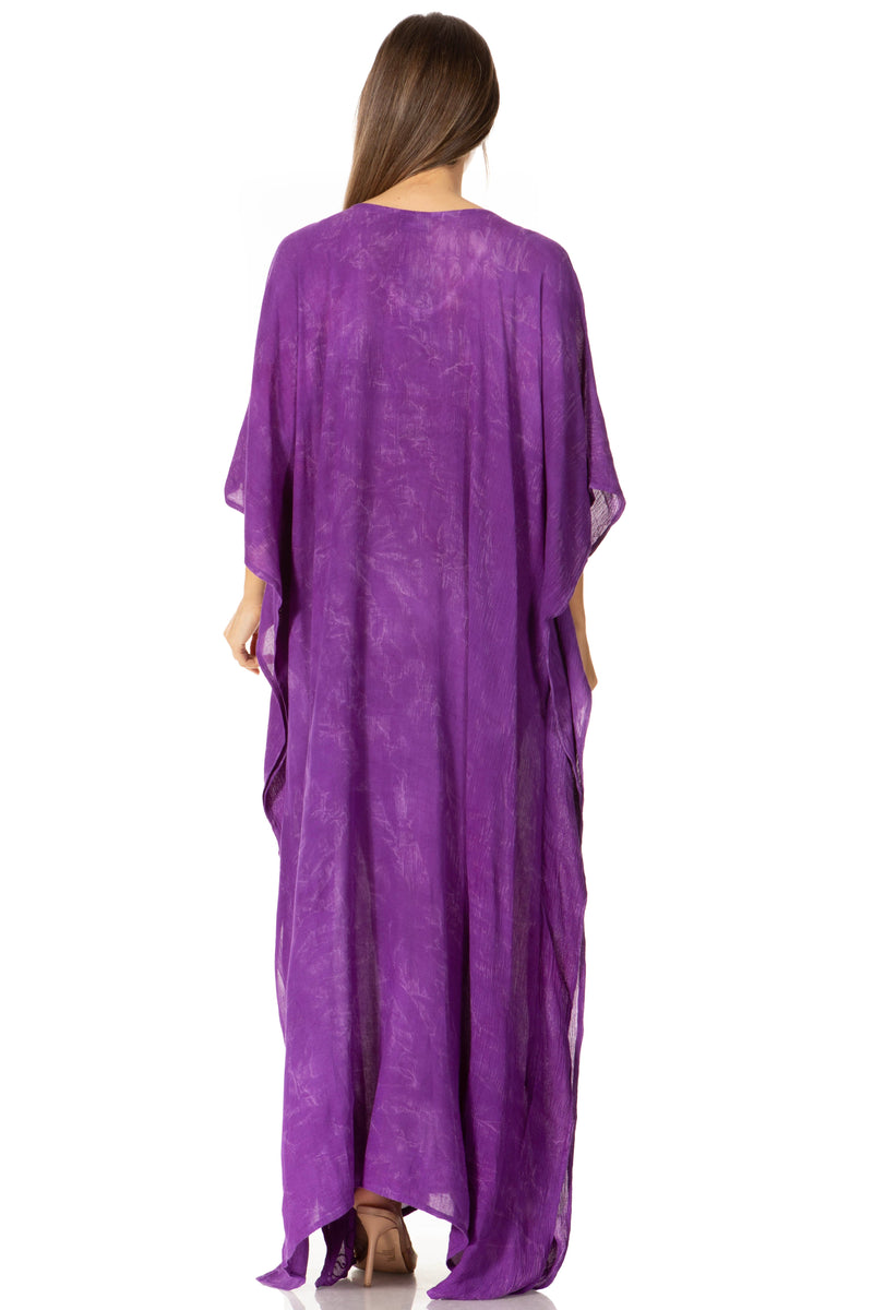 Sakkas Catia Women's Boho Casual Long Maxi Caftan Dress Kaftan Cover-up LougeWear