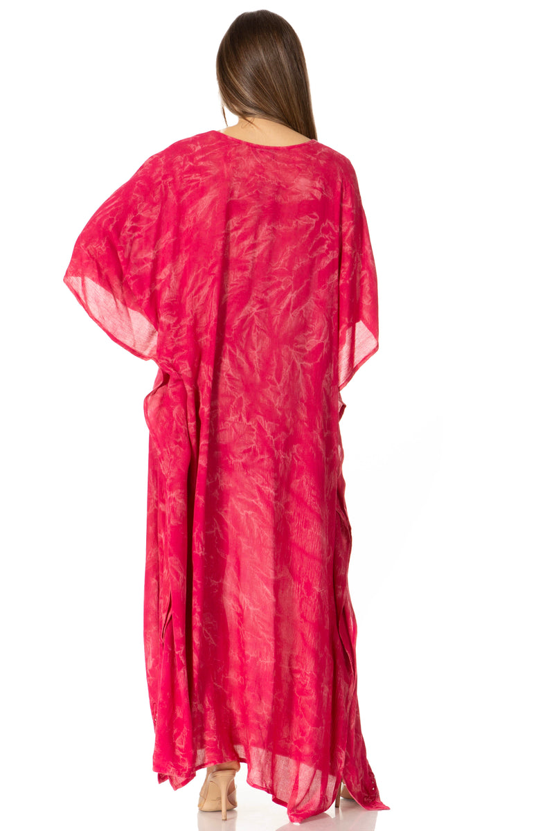 Sakkas Catia Women's Boho Casual Long Maxi Caftan Dress Kaftan Cover-up LougeWear