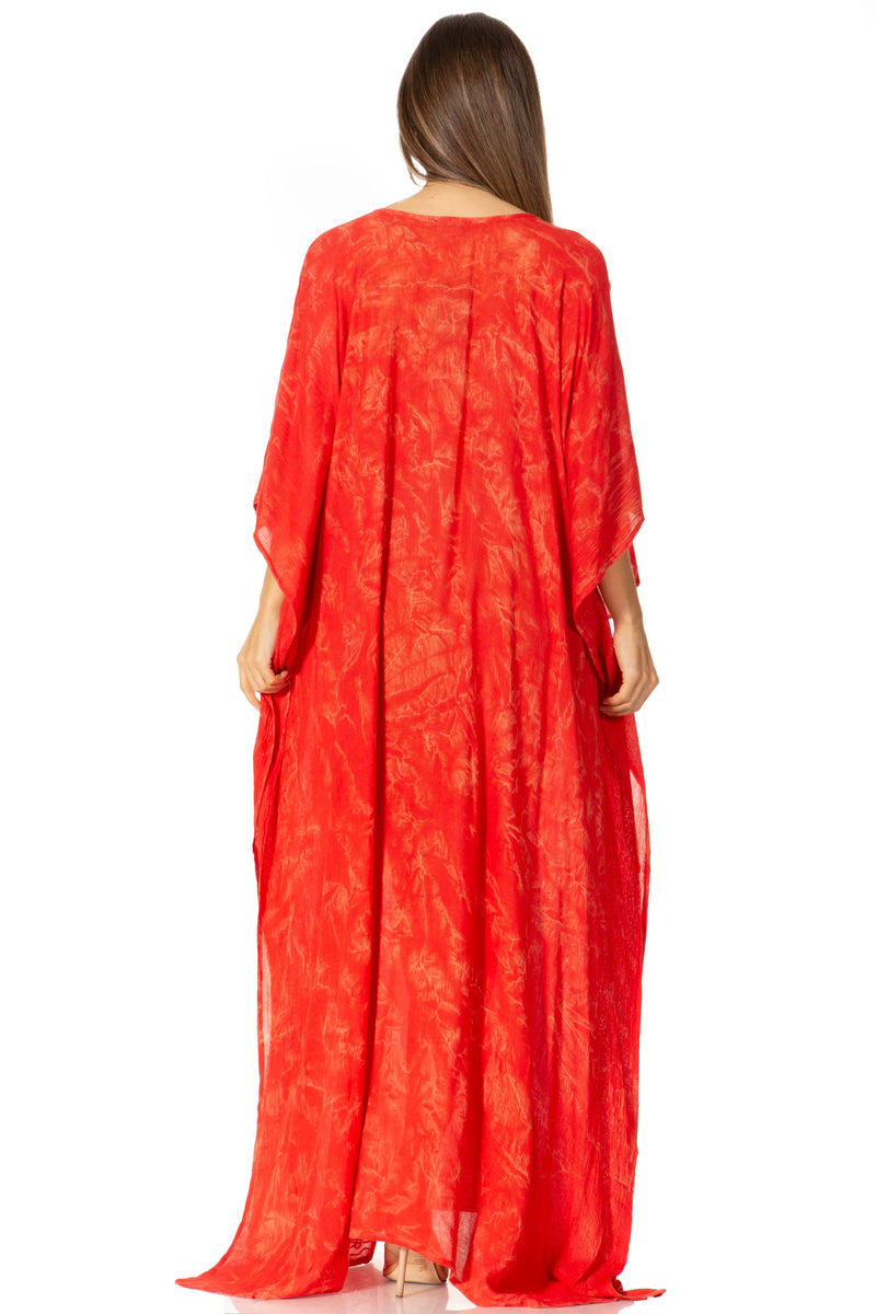 Sakkas Catia Women's Boho Casual Long Maxi Caftan Dress Kaftan Cover-up LougeWear