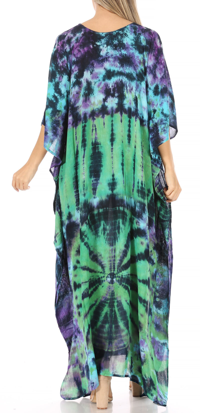 Sakkas Catia Women's Boho Casual Long Maxi Caftan Dress Kaftan Cover-up LougeWear