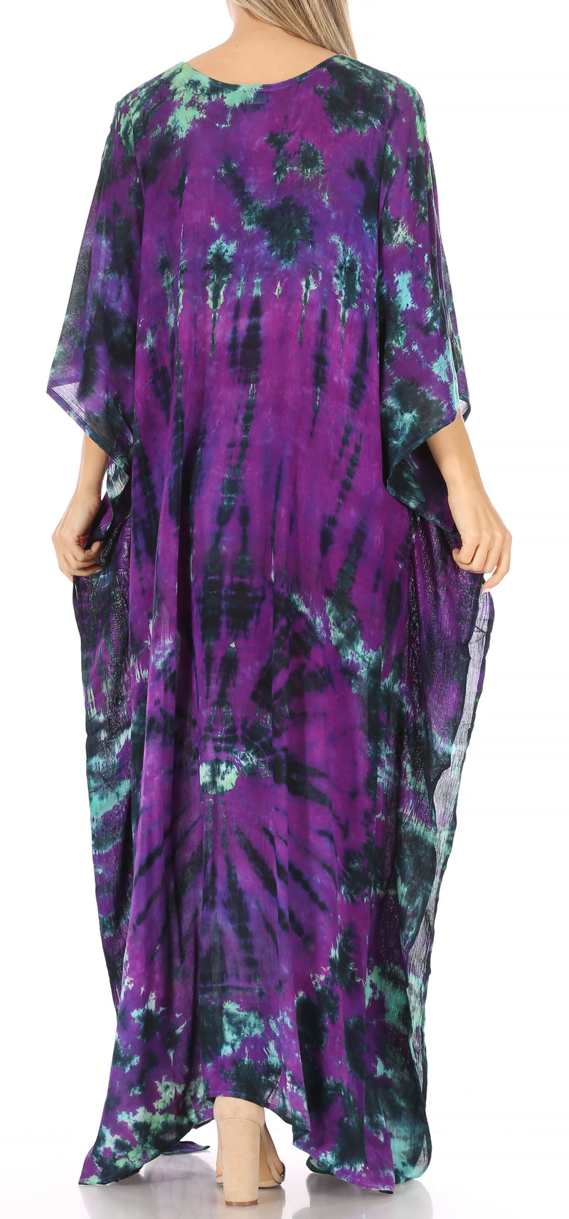 Sakkas Catia Women's Boho Casual Long Maxi Caftan Dress Kaftan Cover-up LougeWear