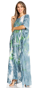 Sakkas Pilar Petit Women's Casual Long Short Sleeve Beach Maxi Caftan Kaftan Dress