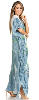 Sakkas Pilar Petit Women's Casual Long Short Sleeve Beach Maxi Caftan Kaftan Dress