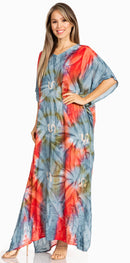 Sakkas Pilar Petit Women's Casual Long Short Sleeve Beach Maxi Caftan Kaftan Dress