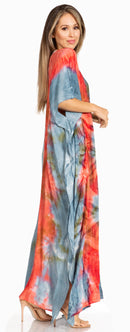 Sakkas Pilar Petit Women's Casual Long Short Sleeve Beach Maxi Caftan Kaftan Dress